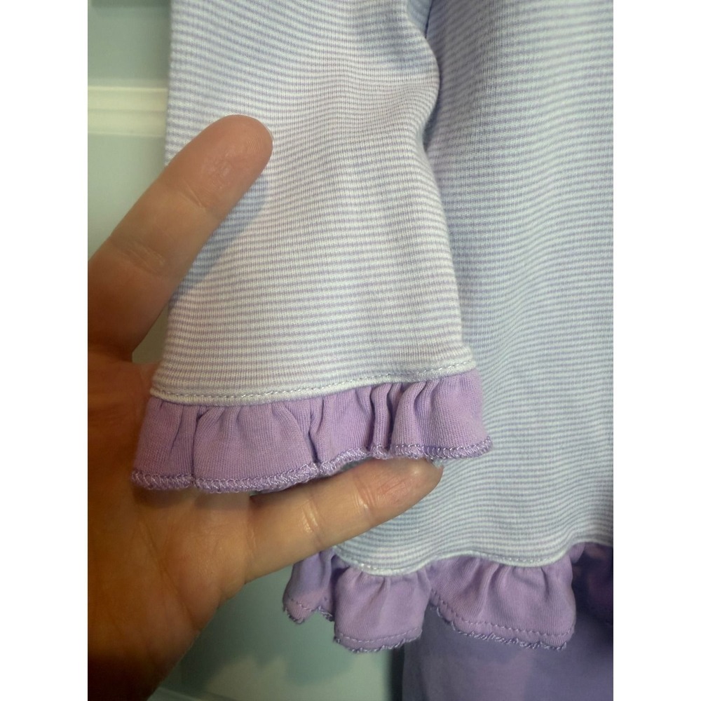 Squiggles by Charlie Girls Purple Pima Cotton Castle Ruffle Pajama Set 4/5 - Picture 5 of 8